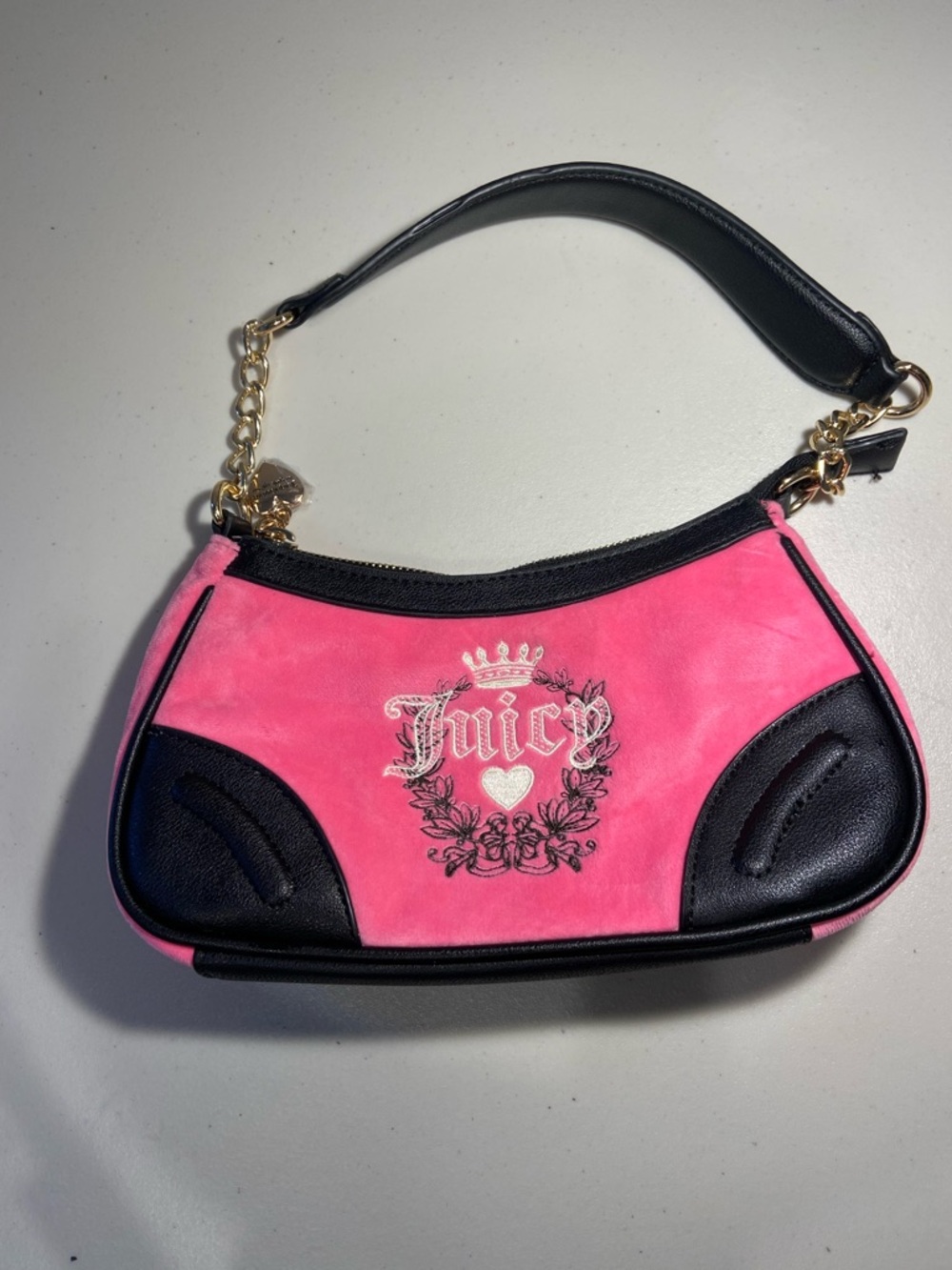 Juicy Couture Hot Pink and Black Mini Shoulder Bag